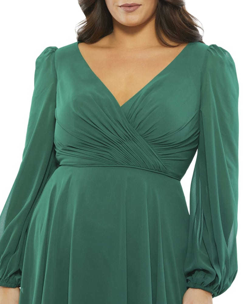 Green new arrivals surplice dress